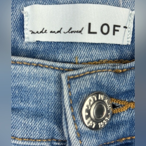 Loft The Kick Crop Jeans 2 pairs Light &‎ Dark wash Size 25 Blue Casual Raw hem - Picture 8 of 13